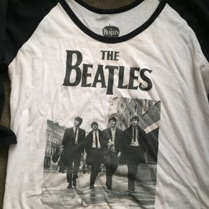 Beatles Quarter Sleeve Crop Top